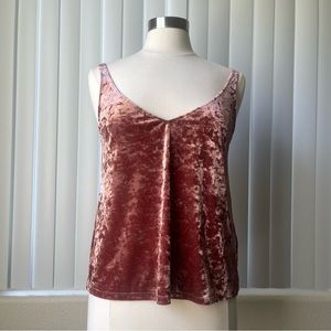 H&M Crushed Velvet V Neck Tank Top Size S